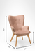Aries Lounge Chair - W: 27 ’ D: 24’’ H: 41’’ SH: 17’’ / Brown / FABRIC AND WOODEN LEGS - Indoor Furniture