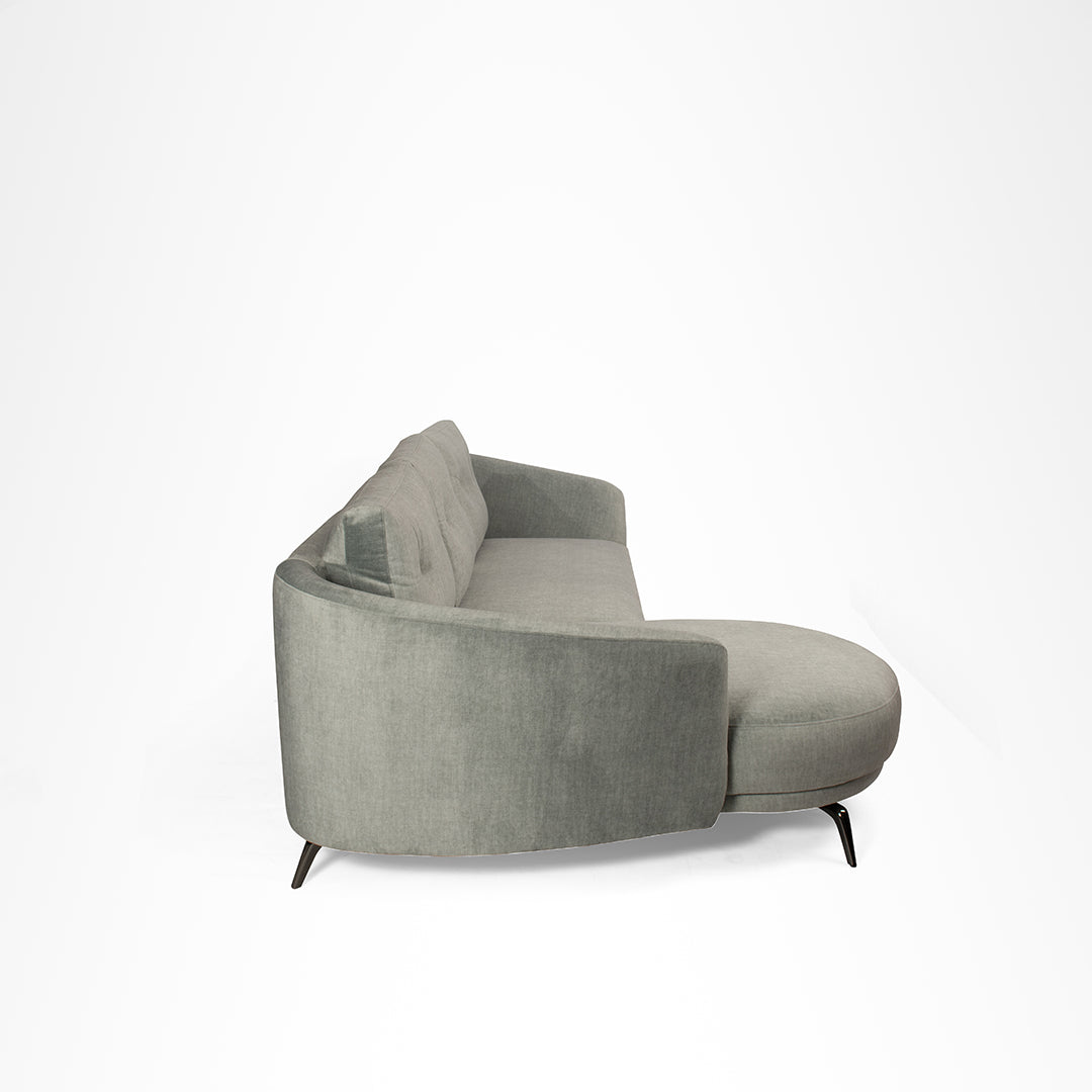Aries Sofa - W: 98’’ D: 34’’ H: 35’’ SH: 15’’ / Grey / Upholstered Fabric & SS legs - Indoor Furniture
