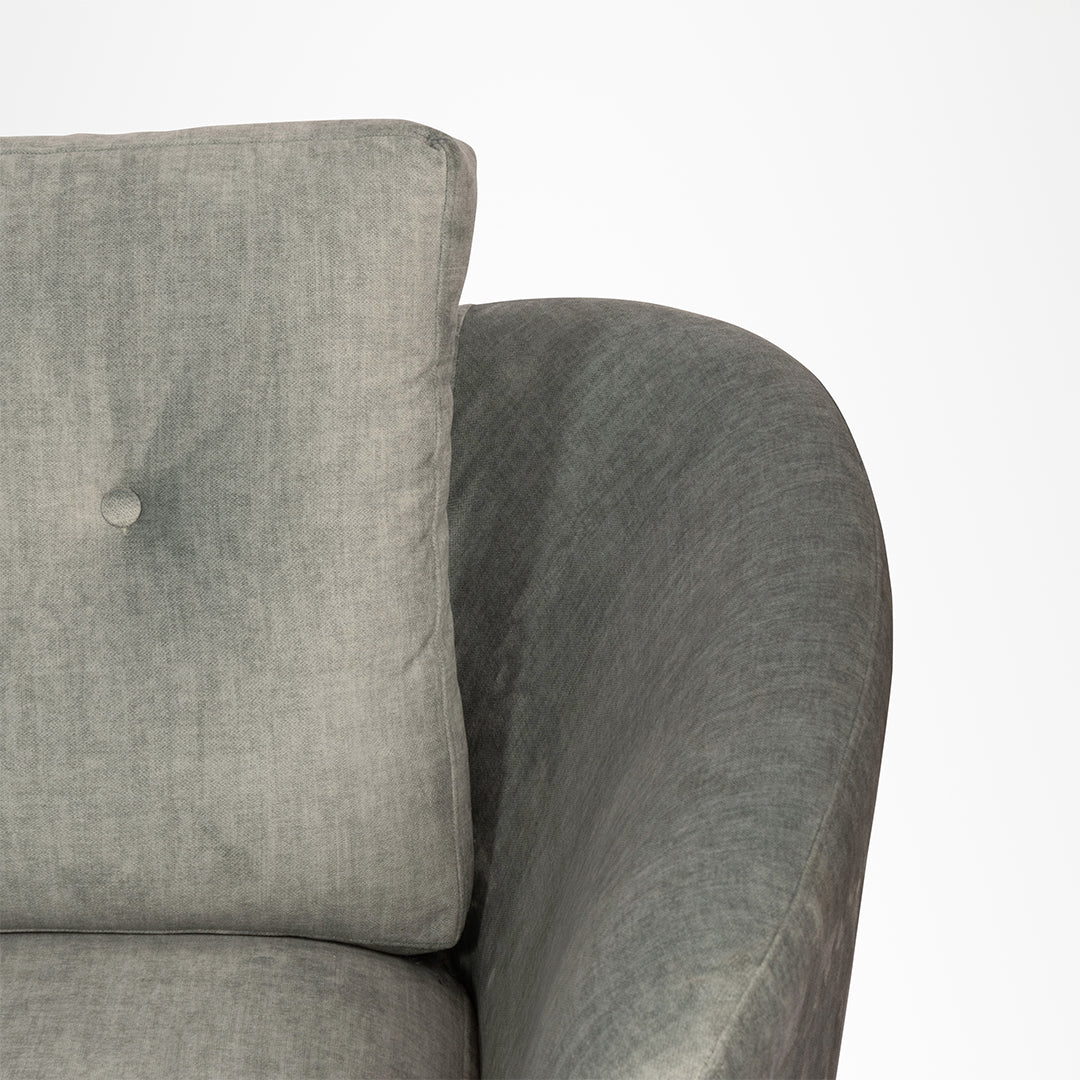 Aries Sofa - W: 98’’ D: 34’’ H: 35’’ SH: 15’’ / Grey / Upholstered Fabric & SS legs - Indoor Furniture