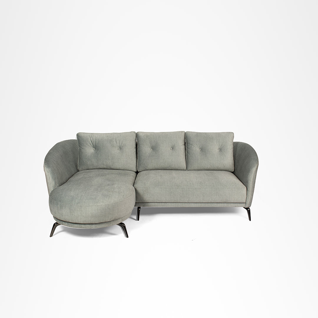 Aries Sofa - W: 98’’ D: 34’’ H: 35’’ SH: 15’’ / Grey / Upholstered Fabric & SS legs - Indoor Furniture