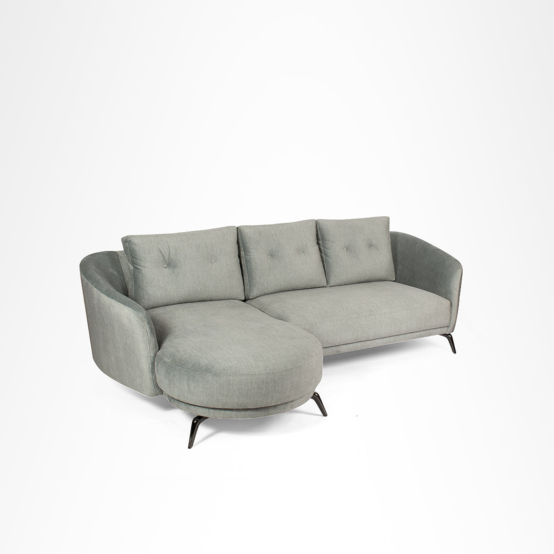 Aries Sofa - W: 98’’ D: 34’’ H: 35’’ SH: 15’’ / Grey / Upholstered Fabric & SS legs - Indoor Furniture