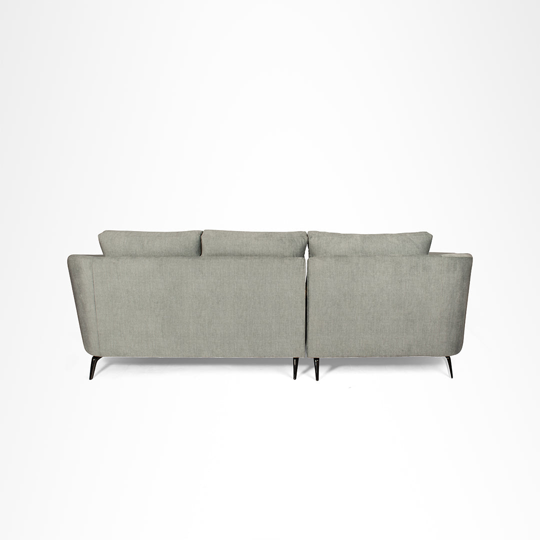 Aries Sofa - W: 98’’ D: 34’’ H: 35’’ SH: 15’’ / Grey / Upholstered Fabric & SS legs - Indoor Furniture