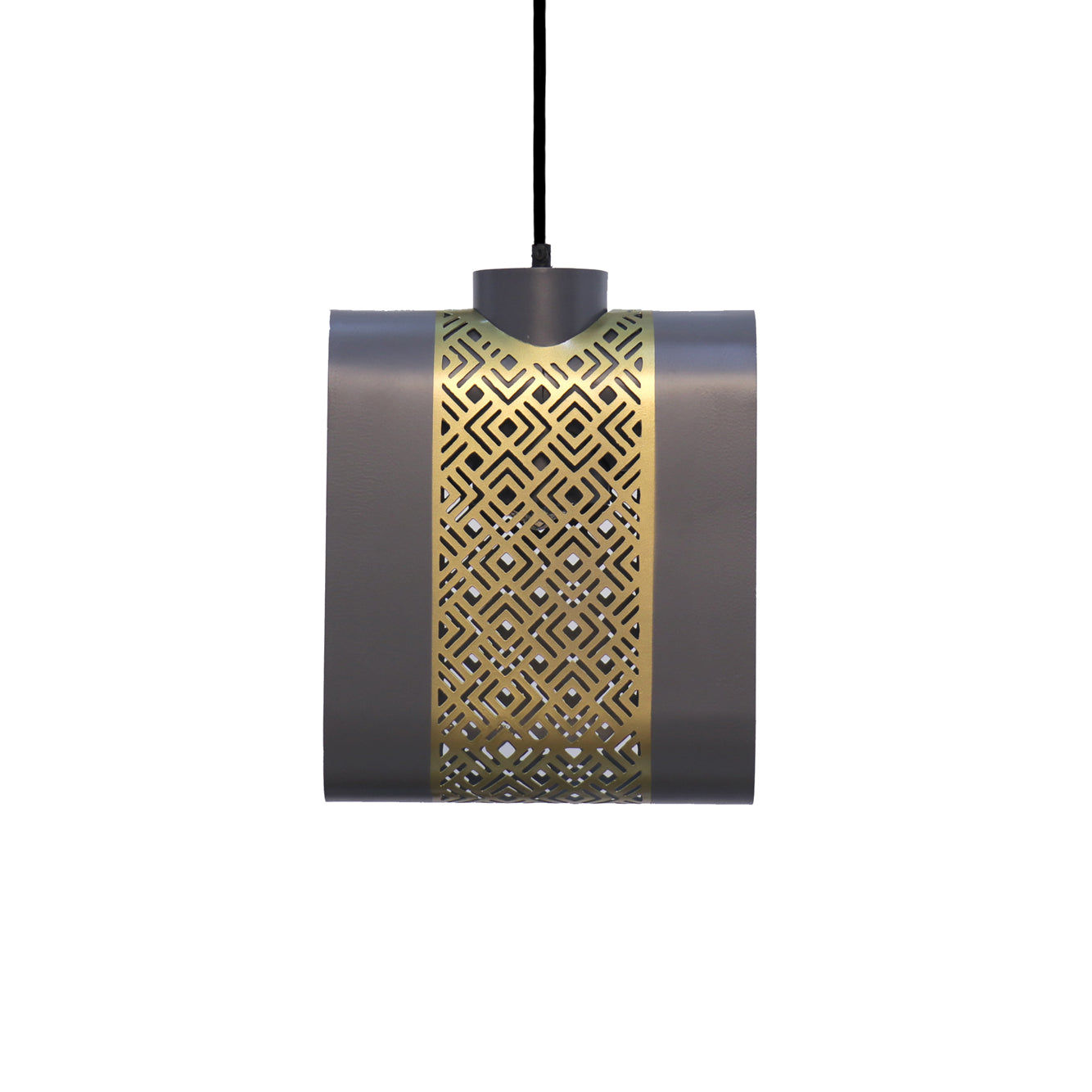Arin Mesh Wide Hanging Lamp - Mild Steel / Brass - Lighting