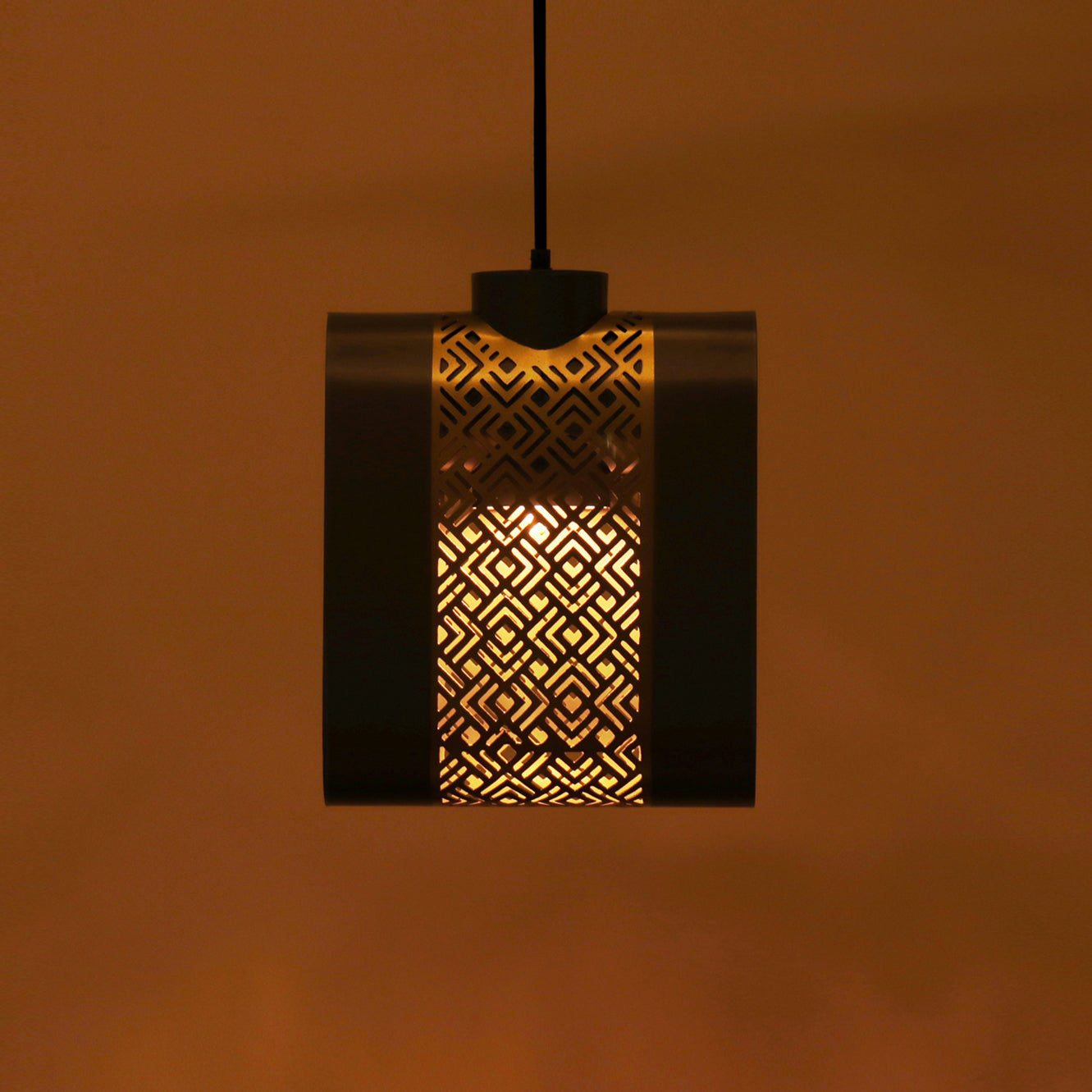 Arin Mesh Wide Hanging Lamp - Mild Steel / Brass - Lighting
