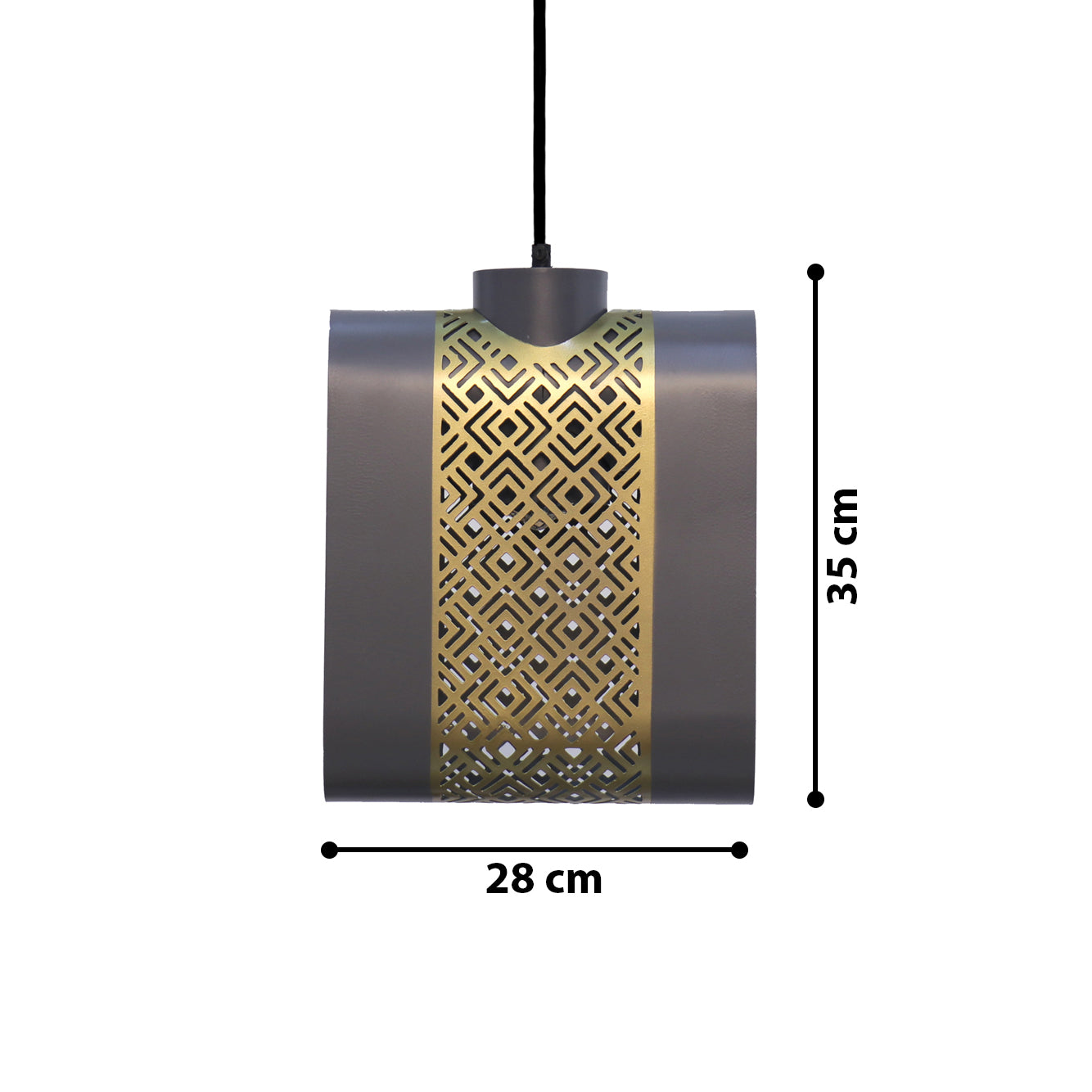 Arin Mesh Wide Hanging Lamp - Mild Steel / Brass - Lighting