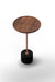 Arlo Side Table - L:11.5’’ x B:11.5’’ x H:21.5’’ In Inches / Jacobean Sheesham Top; Gold PVD Stainless Steel 304 Matt