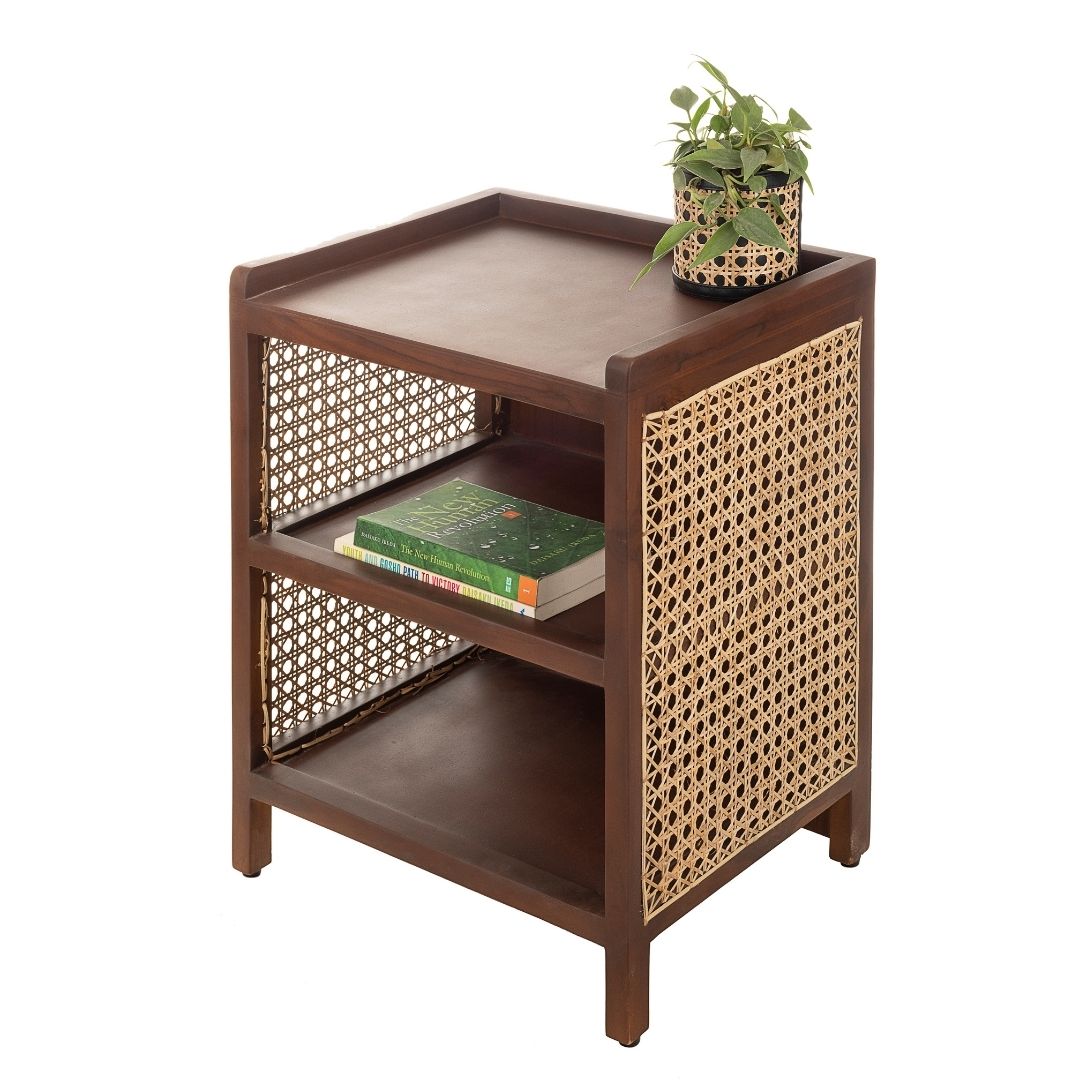 Asbury Cane Side Table - Furniture