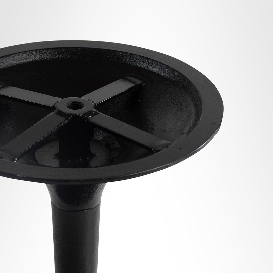 Astra Mother of Pearl Table Table - Dia: 72’’ H: 30’’ / Black / Cast Iron and Granite - Outdoor Furniture