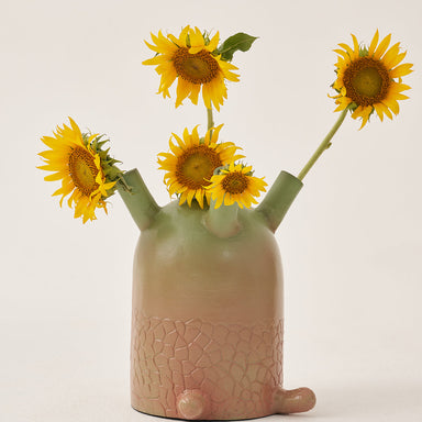 Atria Vase - Salmon / Cast Aluminium / 28L X 28W X 31H In Cms - Décor