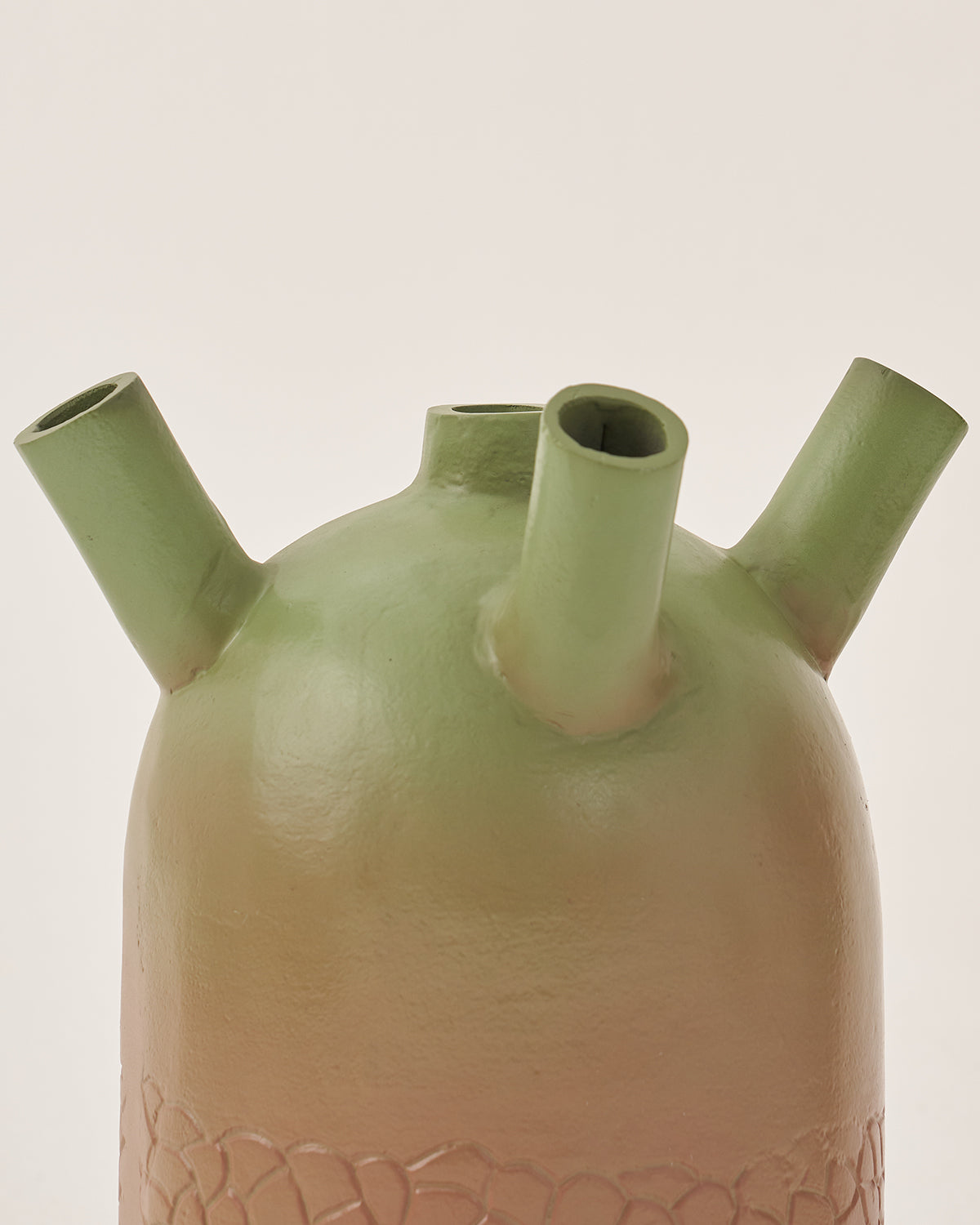 Atria Vase - Salmon / Cast Aluminium / 28L X 28W X 31H In Cms - Décor