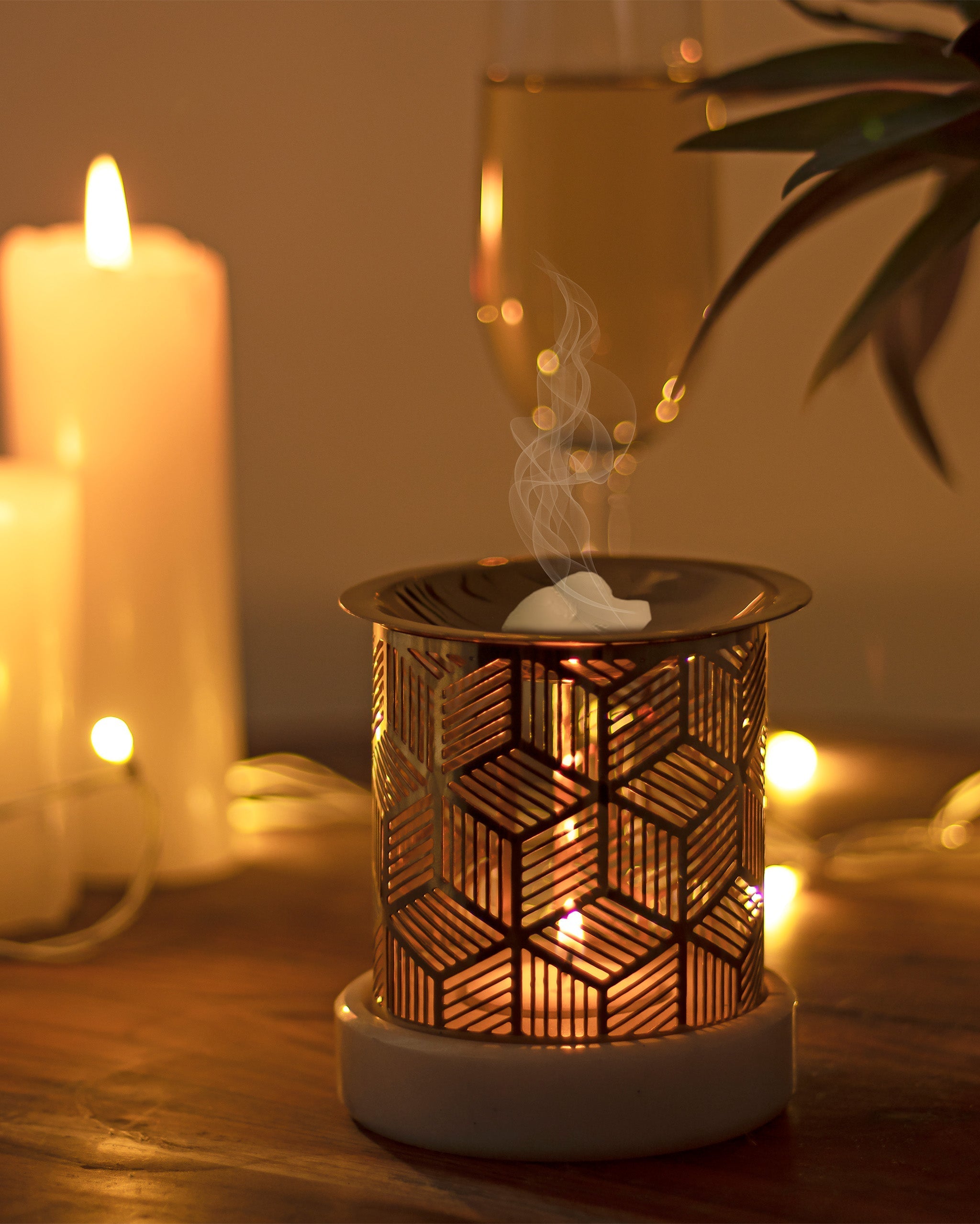 Aura Diffuser - Natural / Brass and marble - Decor