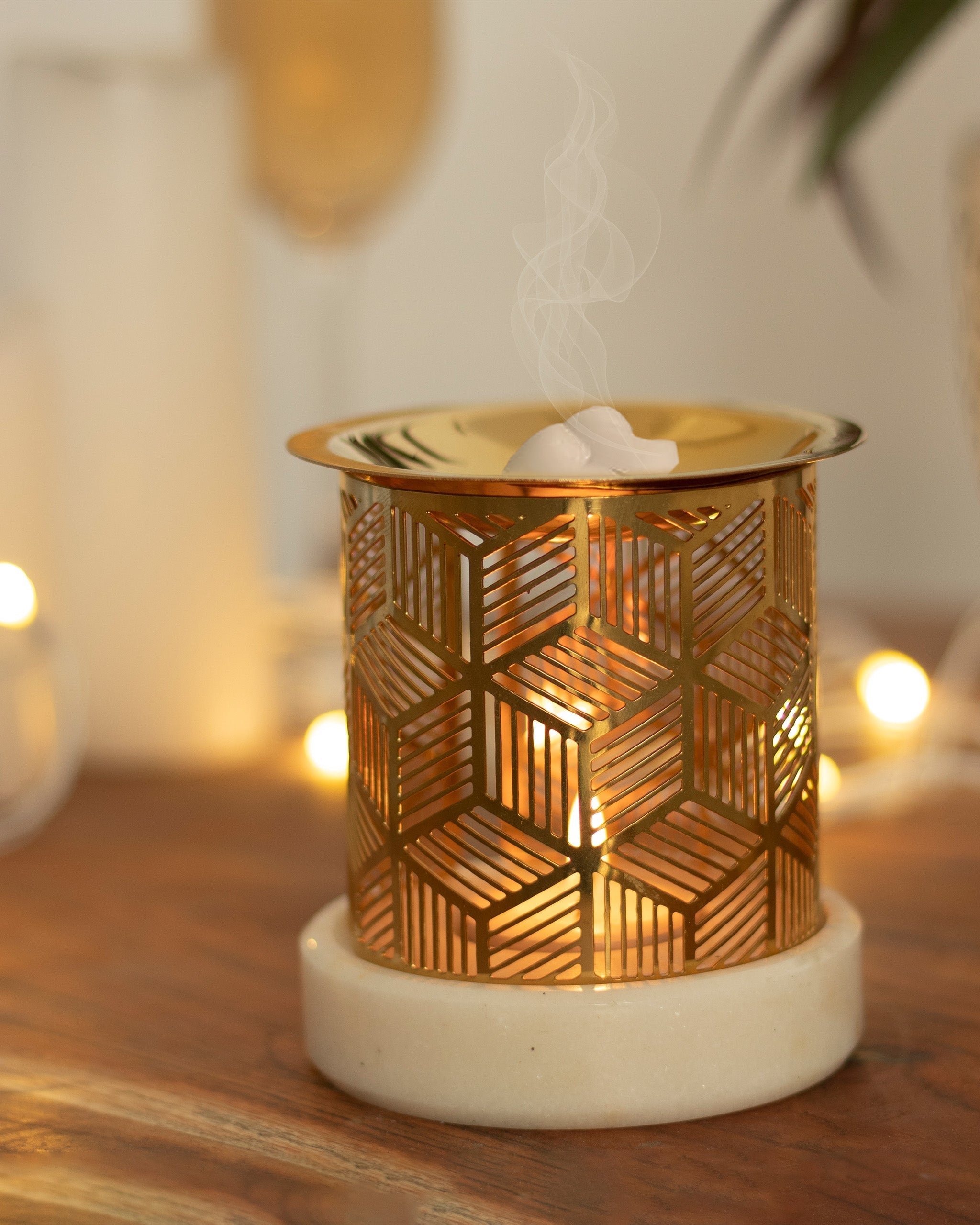 Aura Diffuser - Natural / Brass and marble - Decor