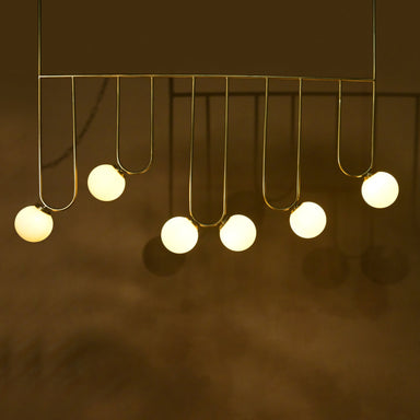 Aure Chandelier - L:55 x W:6 x H:49 In inches / Metal - Lighting