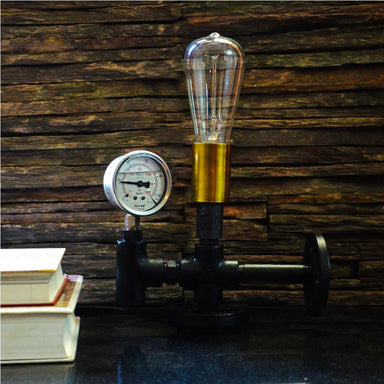 Auric Industrial Pressure Gauge Table Lamp