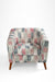 Aurora Lounge Chair - W: 32’’ D: 32’’ H: 30’’ SH: 17’’ / Off-White with Ikat Print / Fabric and Solid Beech Wood Legs