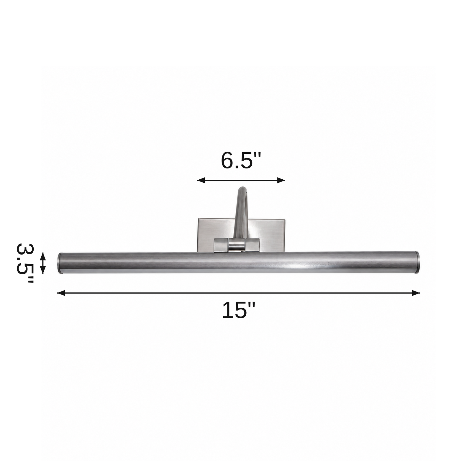 Aurum Brass Picture Light dimensions: L 15 x dia 3.5 in, backplate 6.5 in