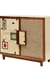Aviary Cane Double Door Cabinet - Cream / Handle and Legs: Teak wood; Cabinet Frame: Plywood; Handle: Handmade ceramic