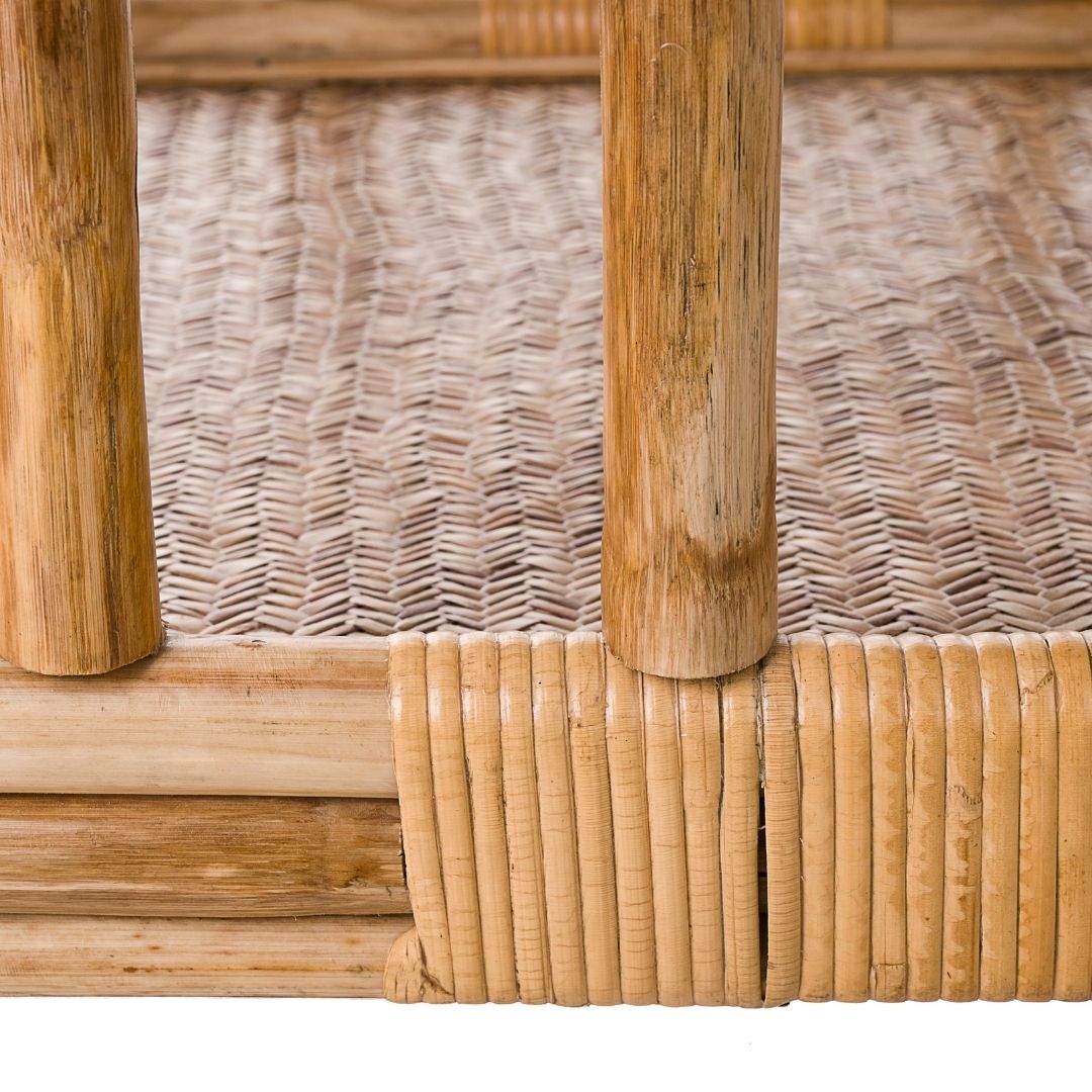 Bali Bamboo Bar Trolley - Natural / Bamboo and metal wheels / L: 35’’ W: 18’’ H: 33.5’’ - Furniture