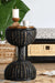 Bamboo Drum Accent Table - Black / Teakwood, bamboo / D: 14.75’’ H: 24’’ - Furniture