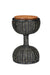 Bamboo Drum Accent Table - Black / Teakwood, bamboo / D: 14.75’’ H: 24’’ - Furniture