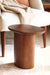 Small brown tables set