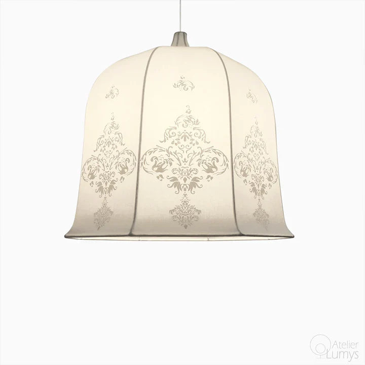 Baoc Dome Ceiling Lamp - Dia:20’’ H: 20’’ / White / Mild Steel and Poplin - Lighting
