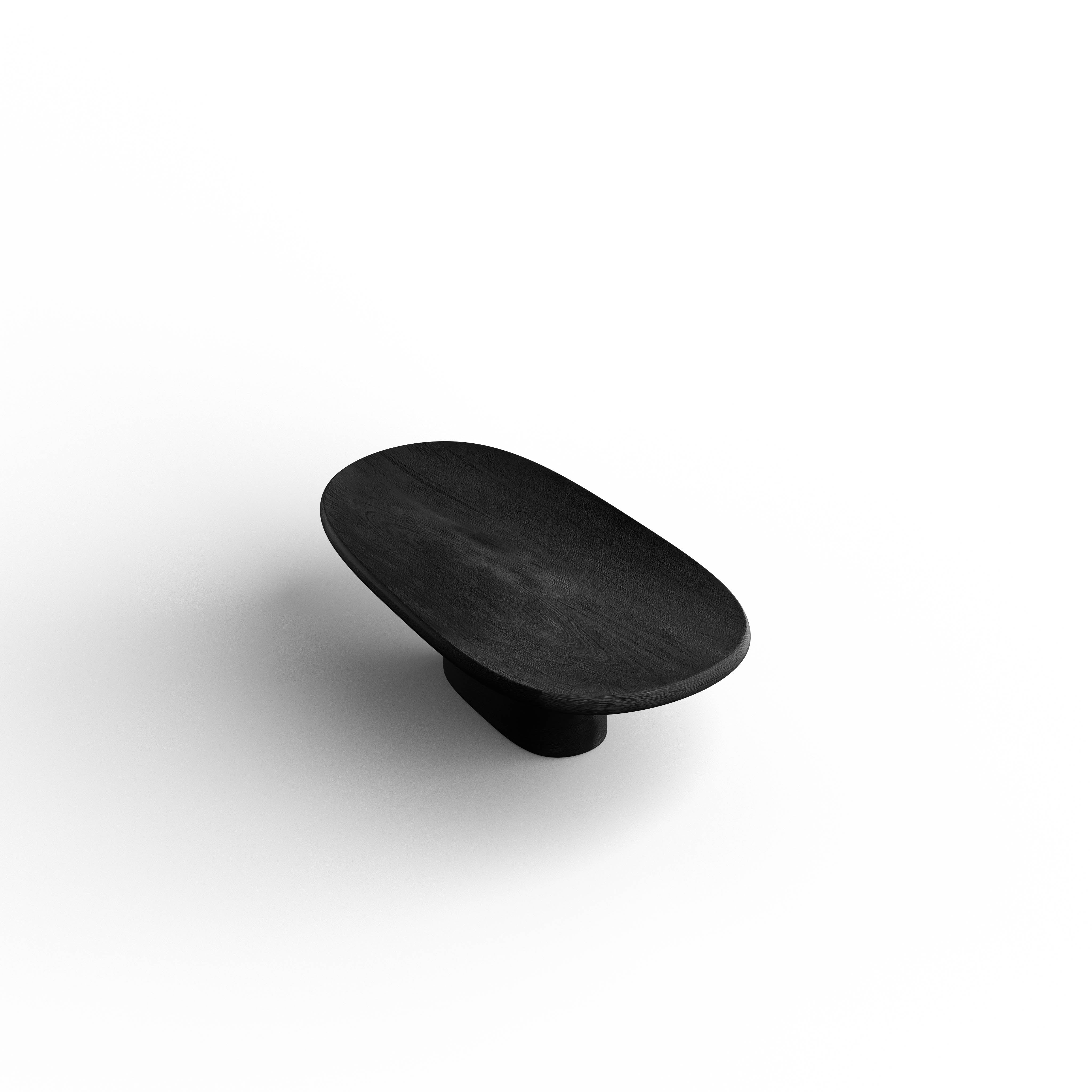 Basalt Coffee table - L:42’’ x B:22’’ x H:12.5’’ In Inches / Black Distressed and Charcoal Sheesham and Top; Black