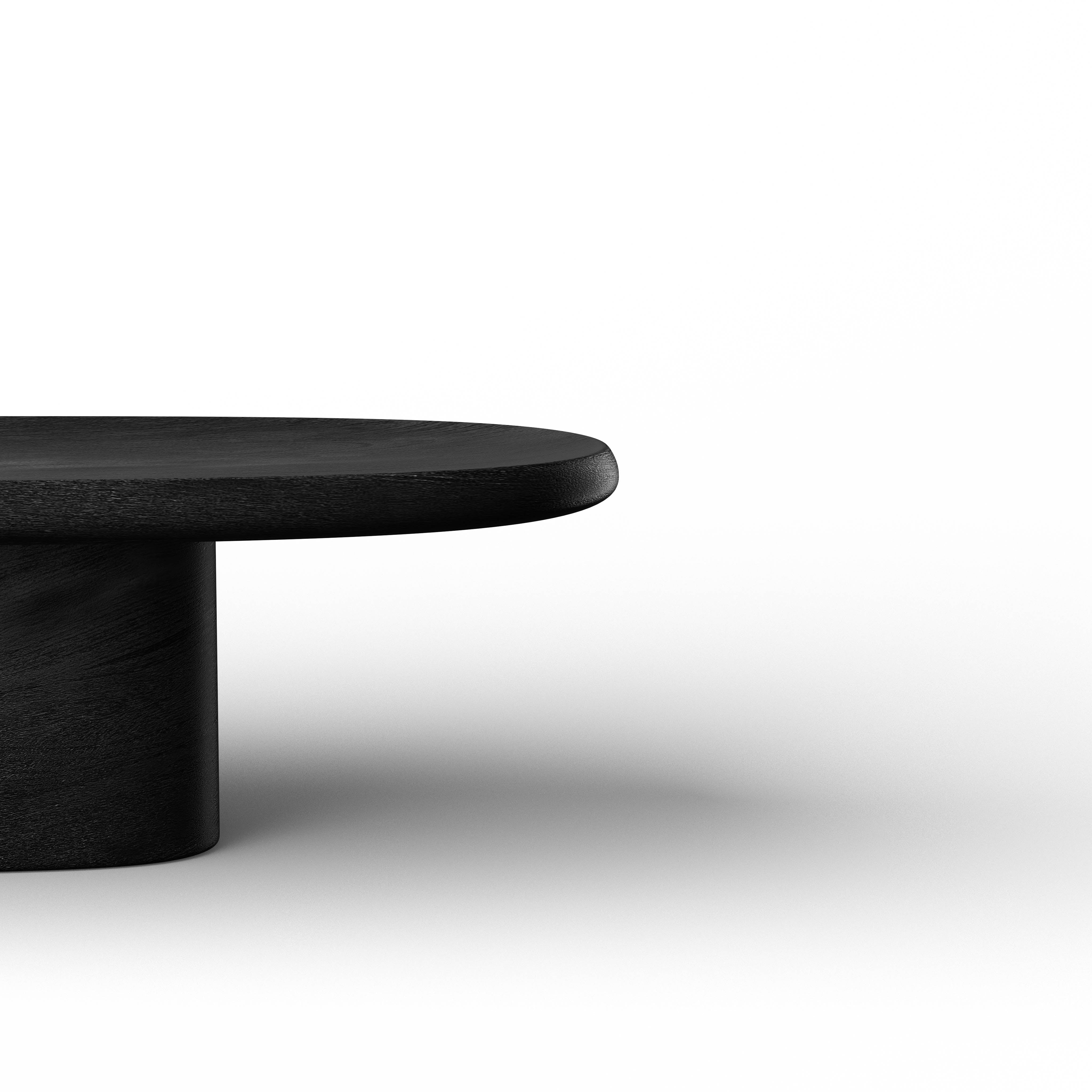 Basalt Coffee table - L:42’’ x B:22’’ x H:12.5’’ In Inches / Black Distressed and Charcoal Sheesham and Top; Black