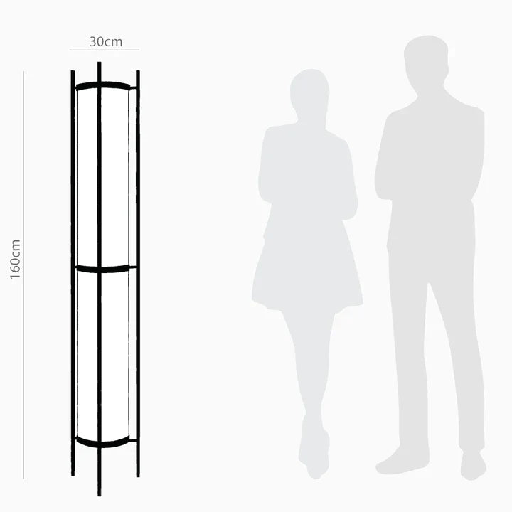 Bauhaus Trio Floor Lamp - Dia: 11’’ H: 63’’ / Black and White / Mild Steel - Lighting
