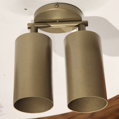Beige Dual Spot Ceiling Light - Beige / Cylinder Diameter: 3 inches, height 7 inchesOverall size 3inch x 8 inches x 7