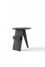Bella Side Table - L:19’’ x B:16’’ x H:22.5’’ In Inches / Black Distressed and Charcoal White Ash Structure / Black