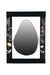 Black Beauty Wall Mirror - Black / Teakwood and mirror / L: 18.25’’ W: 1.25’’ H: 24’’ - Decor