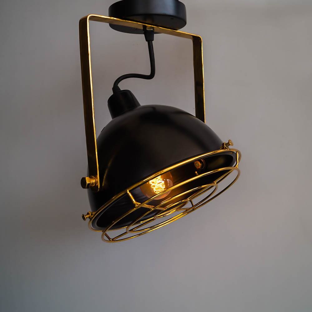 Black Gold Low Ceiling Lamp Vintage Style Lighting