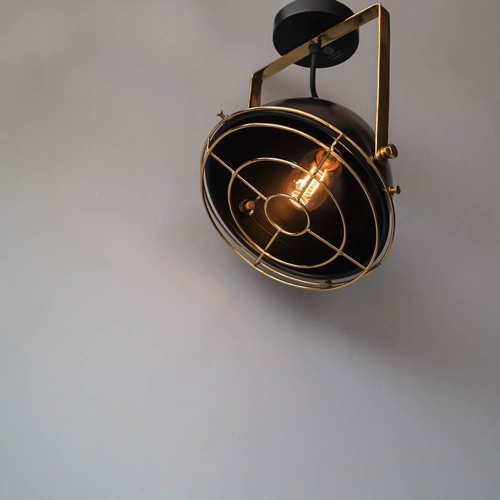 Black Gold Low Ceiling Lamp Vintage Style Lighting