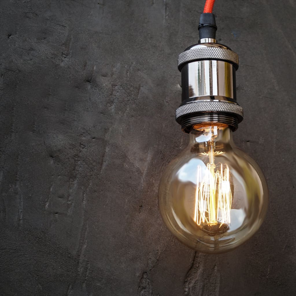 Black High Gloss Red Wire E27 Retro Edison Pendant Light Holder