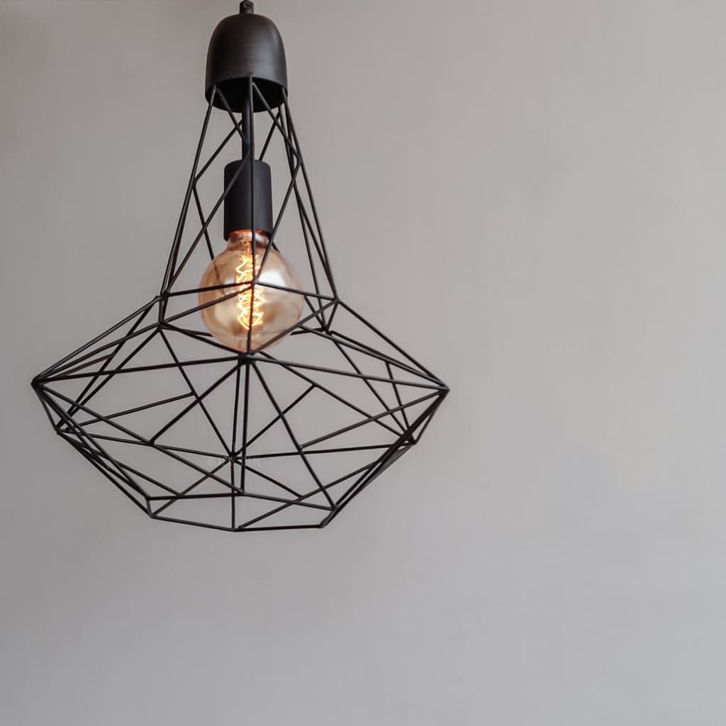 Black Industrial Geometric Pendant Lighting Retro Ceiling Lamp V2.0