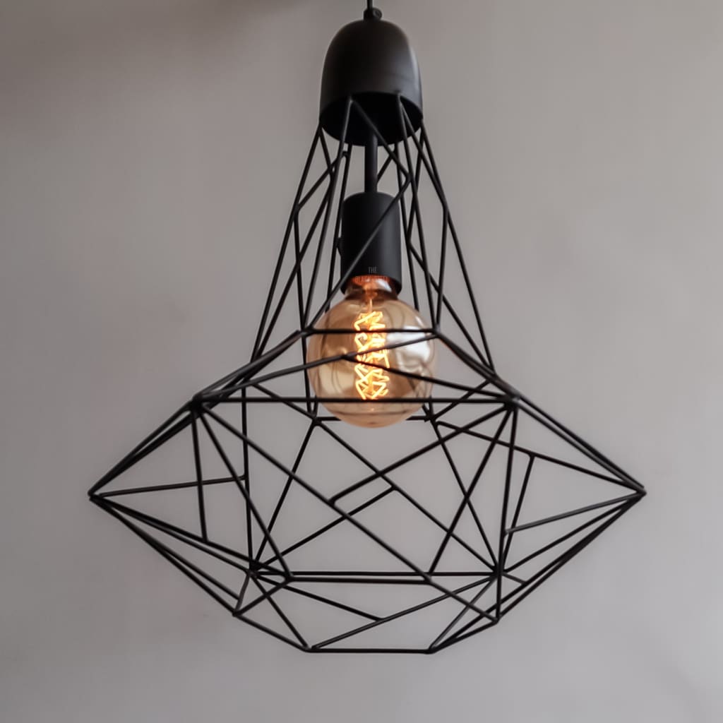 Black Industrial Geometric Pendant Lighting Retro Ceiling Lamp V2.0