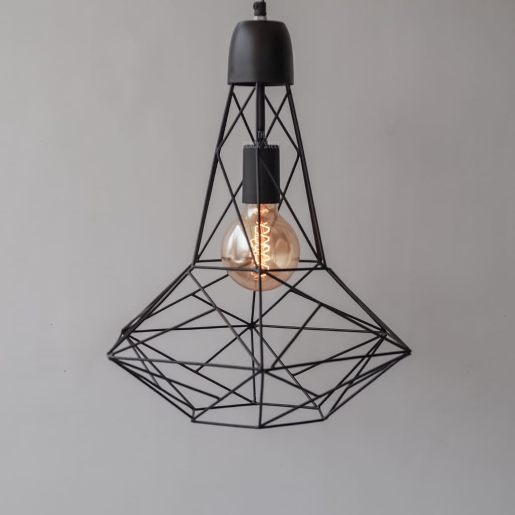 Black Industrial Geometric Pendant Lighting Retro Ceiling Lamp V2.0