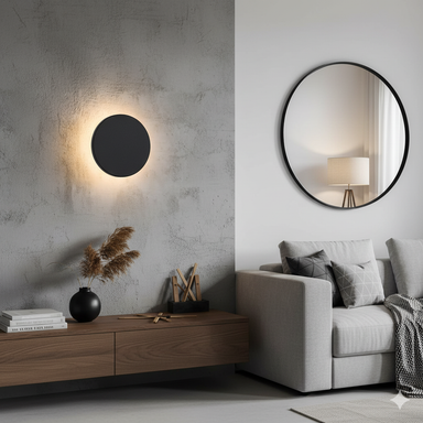 Black Moon Wall Lamp - White / Aluminium - Lighting