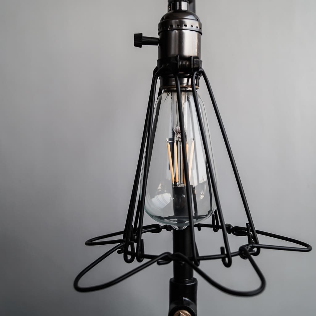 Black Retro Grill Iron Pipe Lamp Industrial Rustic Style Design
