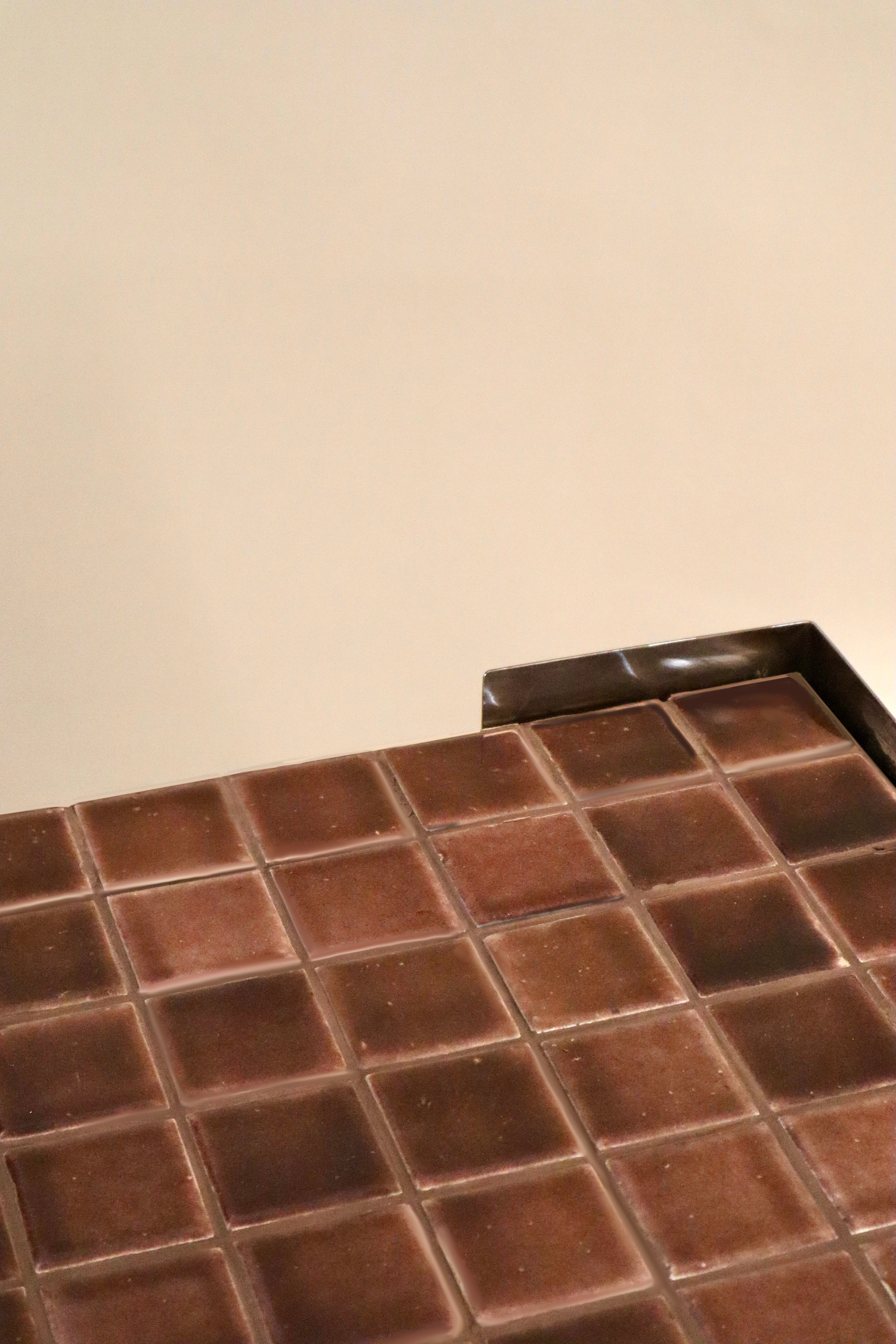Blockette Coffee Table - 36’’ x 36’’ x H 19’’ / Tile, Wood, Steel Legs - Coffee Table
