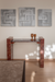 Blockette Console Table - D 12’’ x L 44’’ x H 36’’ / Cherry Red Marble, Tile, Wood - Console Table