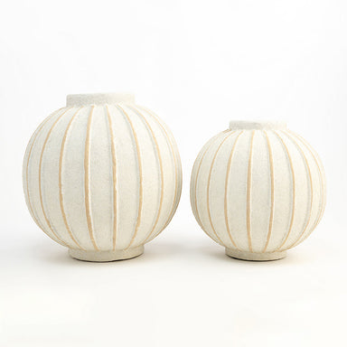 Bloma Terracotta Vase Set of 2 - CM - L:- 29.5 x W:- 29. / Marble and Aluminium - Décor