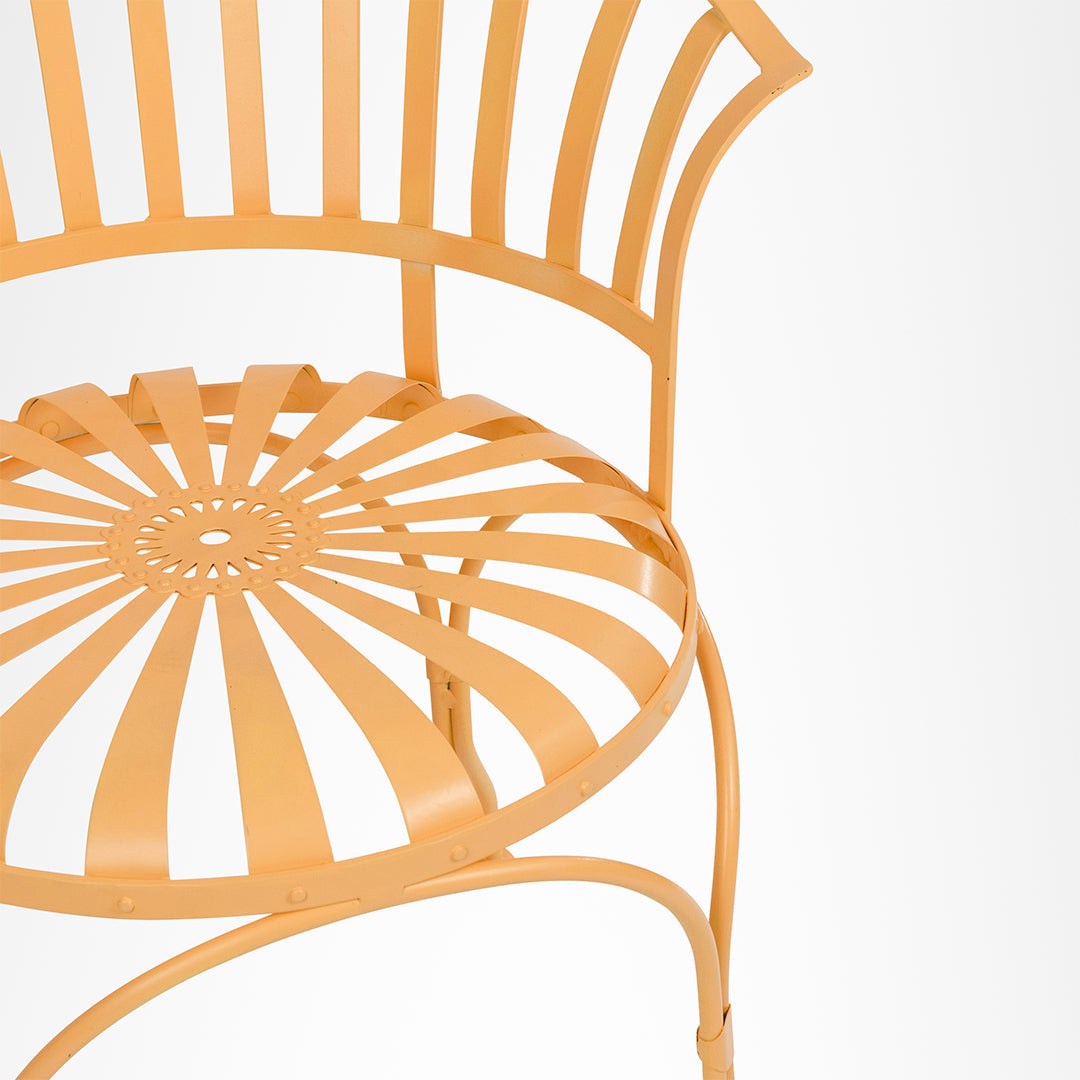 Bloom Patio Chair - Seating Height: 15 x Width:17 x Total Height: 35 x Depth: 14 In inches / Yellow / Metal - Outdoor