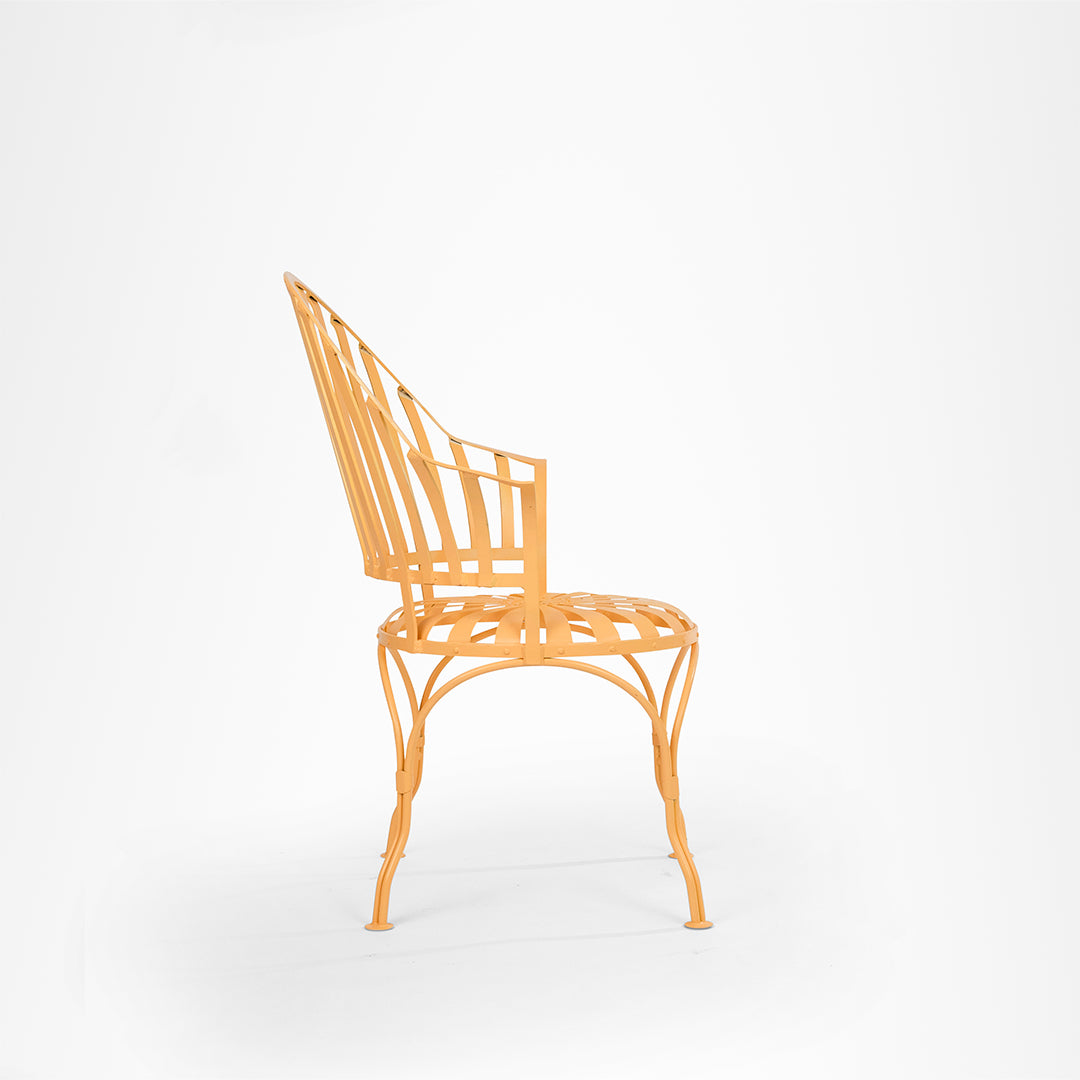 Bloom Patio Chair - Seating Height: 15 x Width:17 x Total Height: 35 x Depth: 14 In inches / Yellow / Metal - Outdoor