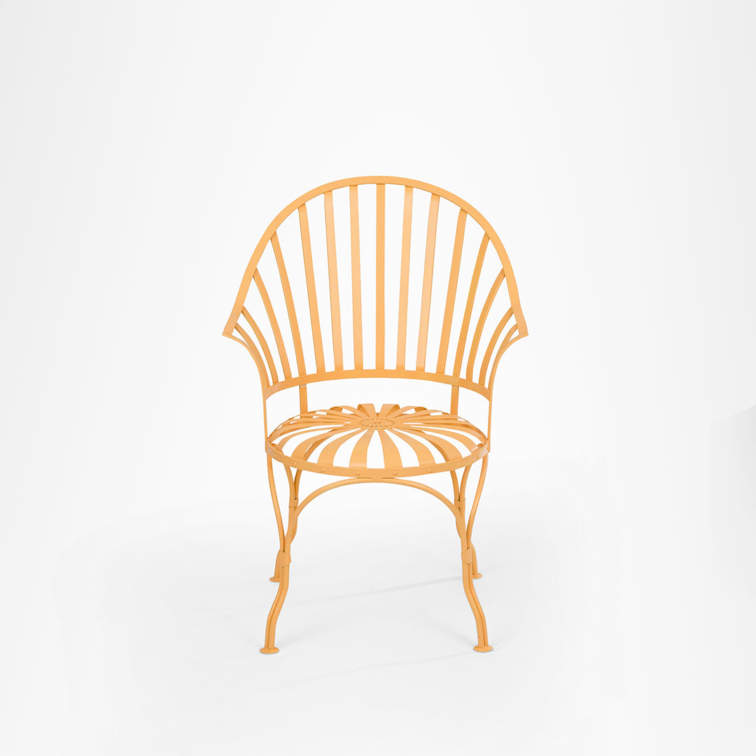 Bloom Patio Chair - Seating Height: 15 x Width:17 x Total Height: 35 x Depth: 14 In inches / Yellow / Metal - Outdoor