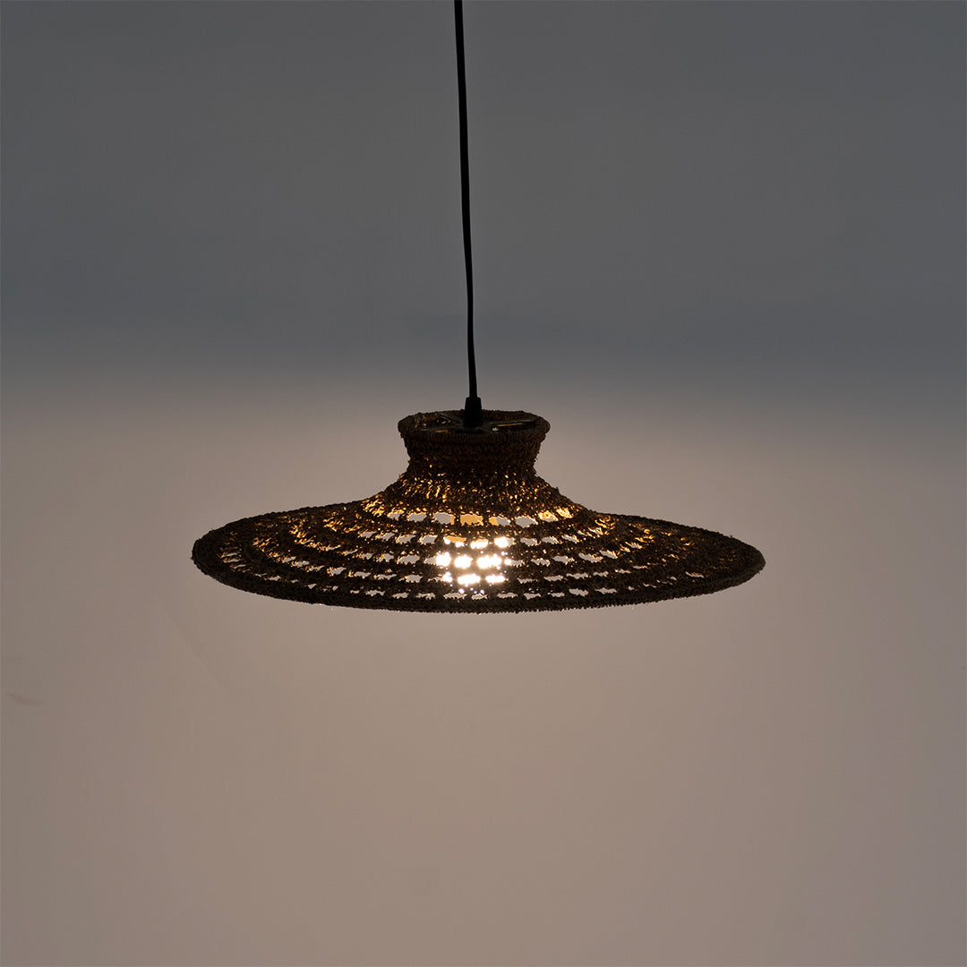 Botanic Halo Pendant Lamp - Dia: 15’’ / Beige / BANANA ROPE - Lighting