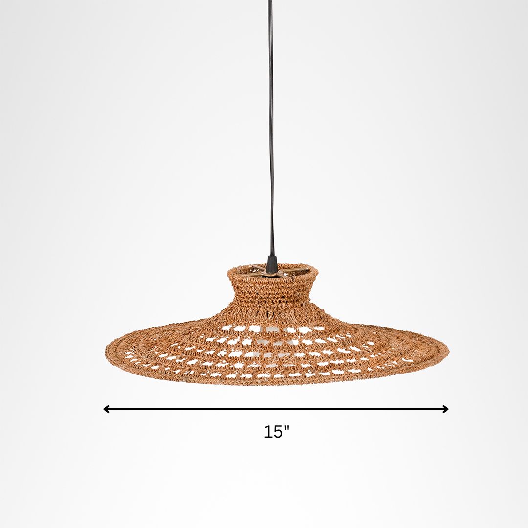 Botanic Halo Pendant Lamp - Dia: 15’’ / Beige / BANANA ROPE - Lighting