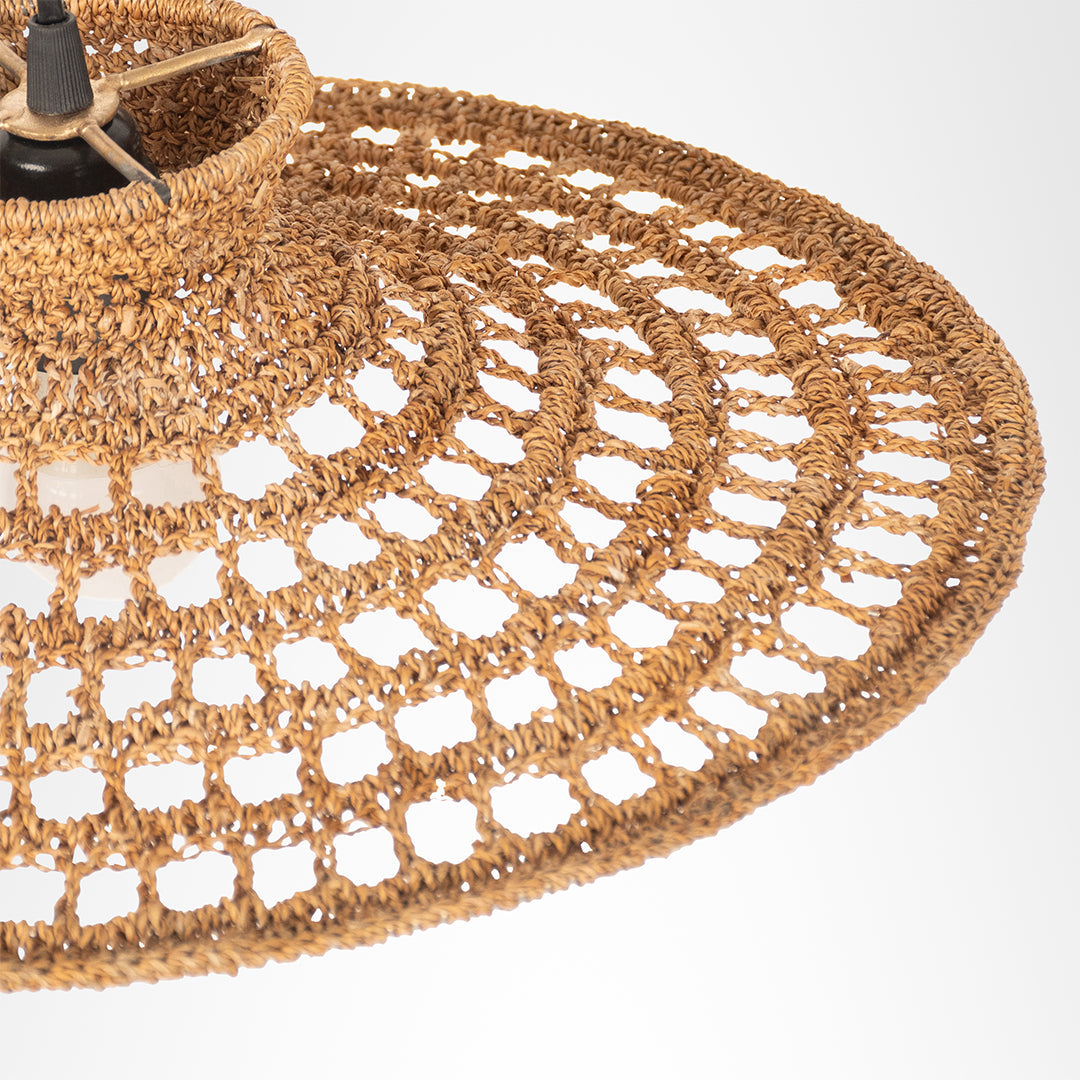 Botanic Halo Pendant Lamp - Dia: 15’’ / Beige / BANANA ROPE - Lighting