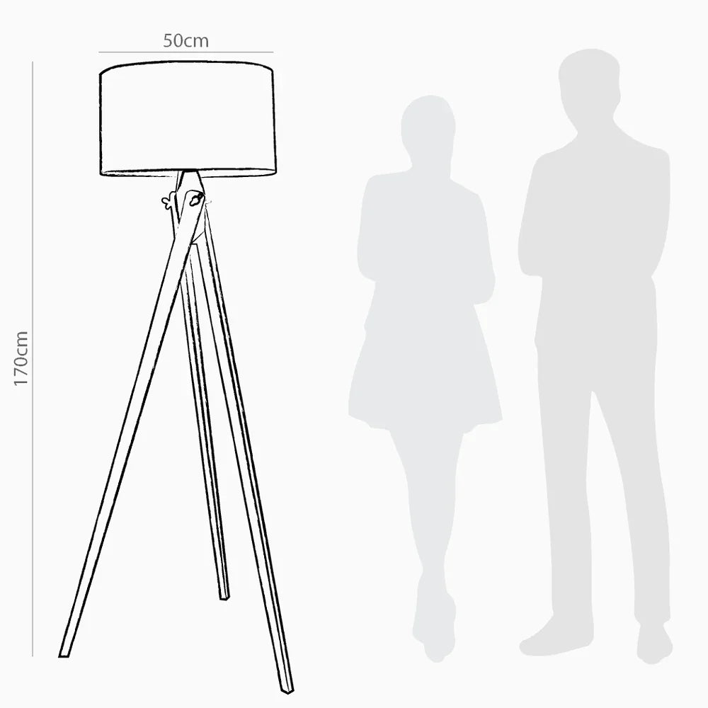 Botanic Leaf Floor Lamp - Dia: 11’’ H: 63’’ / Natural / Wood and Poplin - Lighting